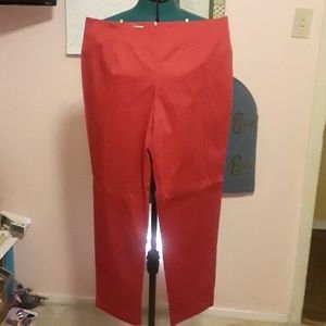 Red retro cigarette pants